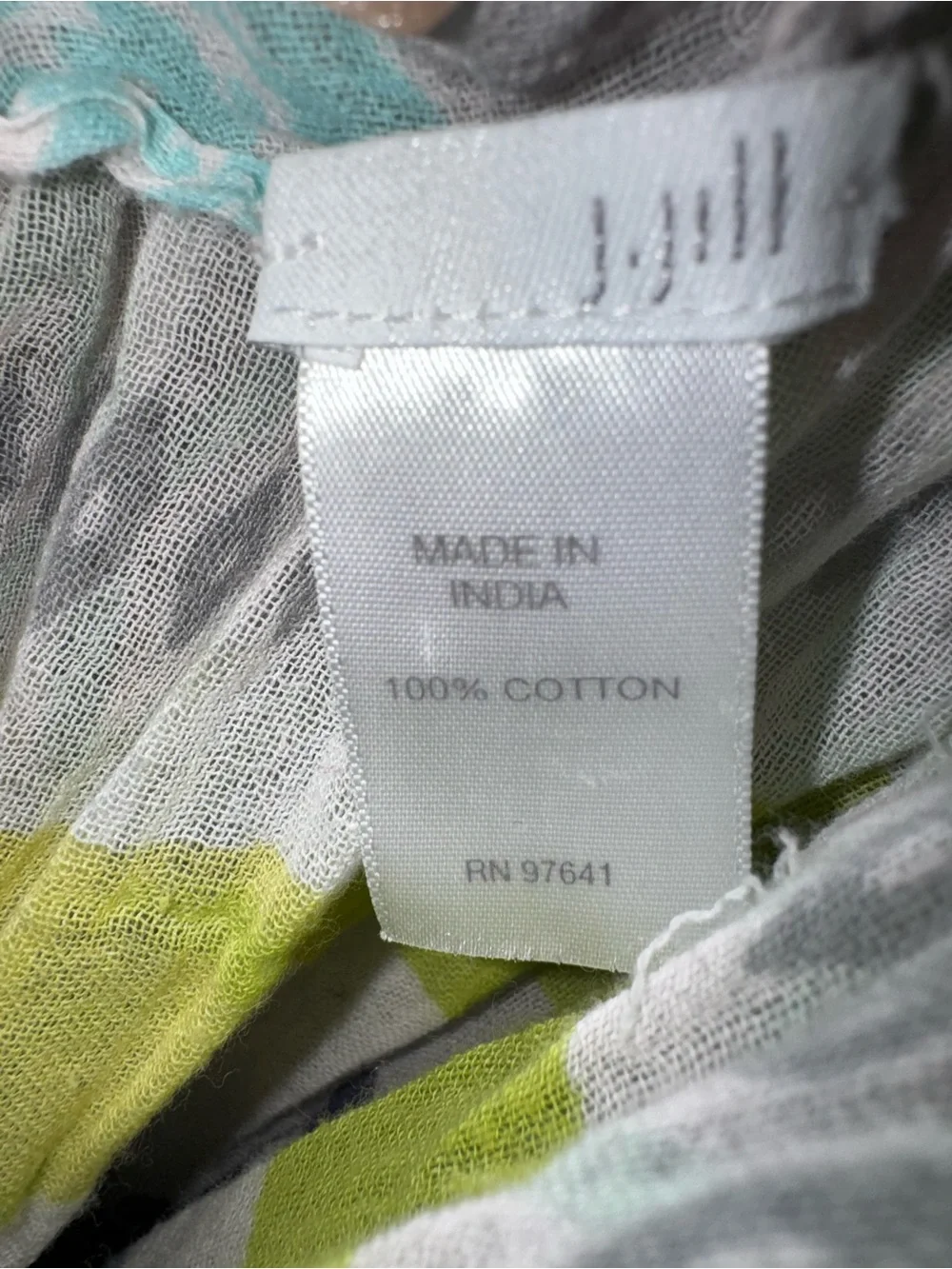J. Jill Light Blue Teal Green Patterned Scarf